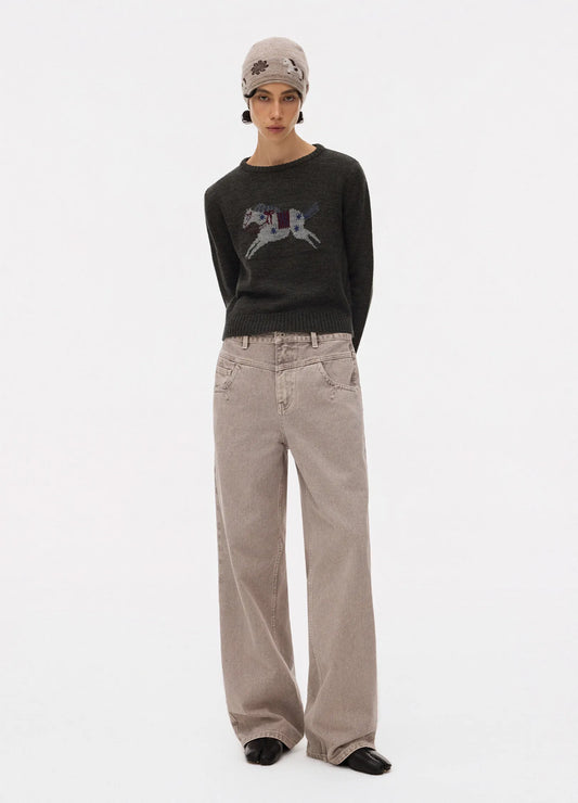 Merino Knit Embroidered Top