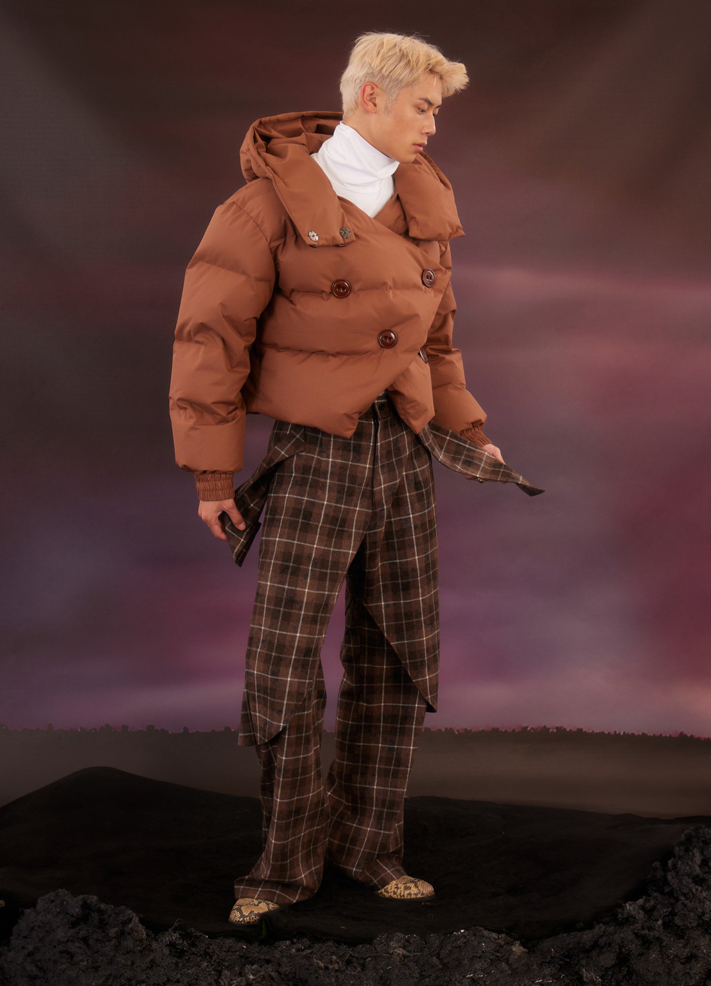 Cropped Oval Down Jacket