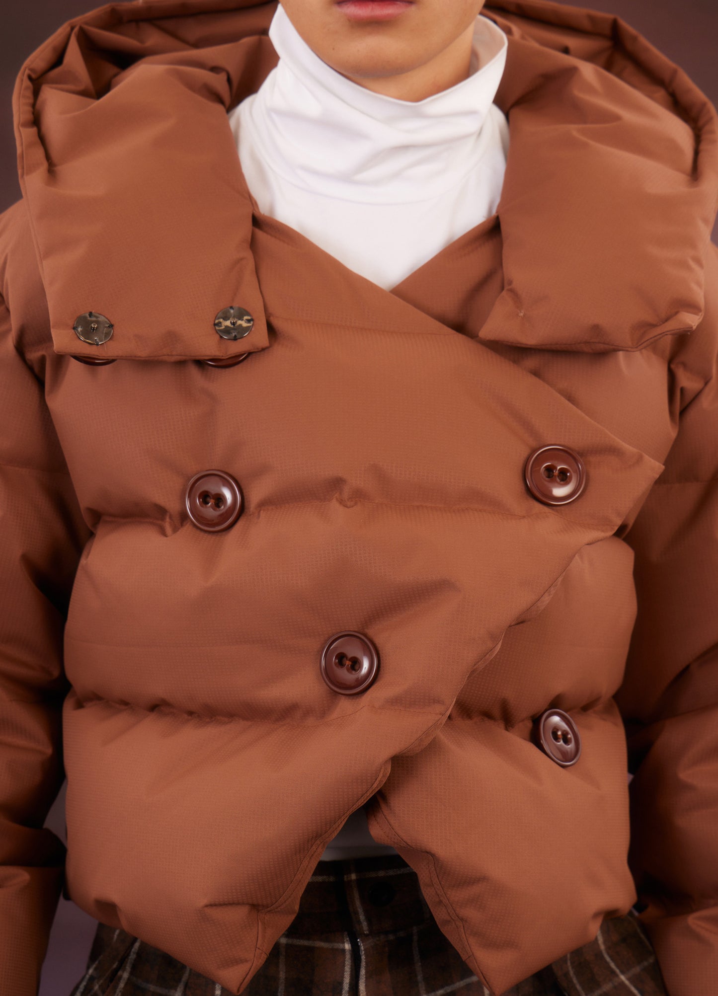 Cropped Oval Down Jacket