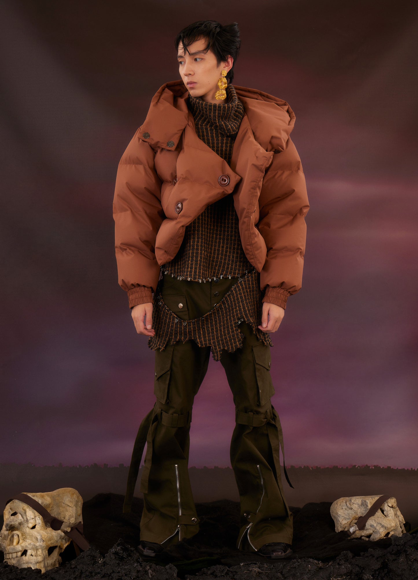 Cropped Oval Down Jacket