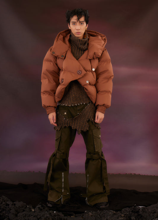 Cropped Oval Down Jacket