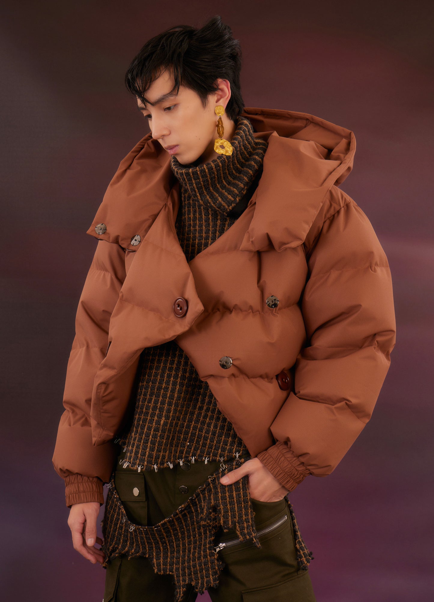 Cropped Oval Down Jacket