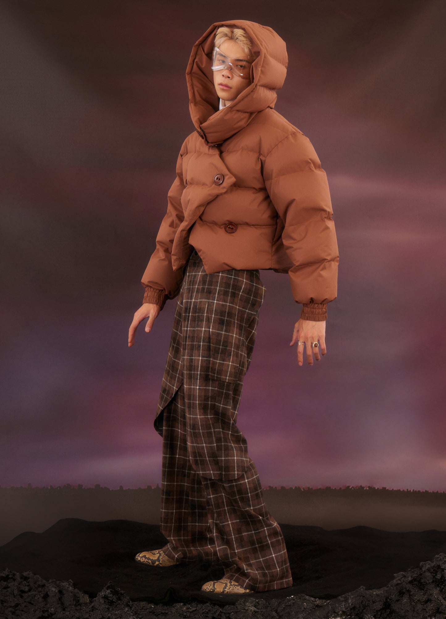 Cropped Oval Down Jacket