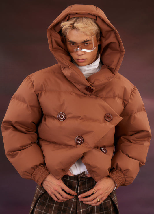 Cropped Oval Down Jacket