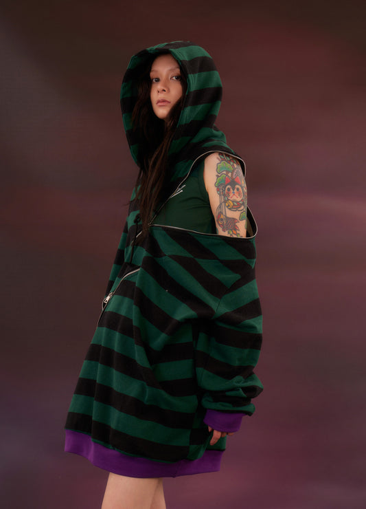 Cross Zip Hooded Sweatshirt