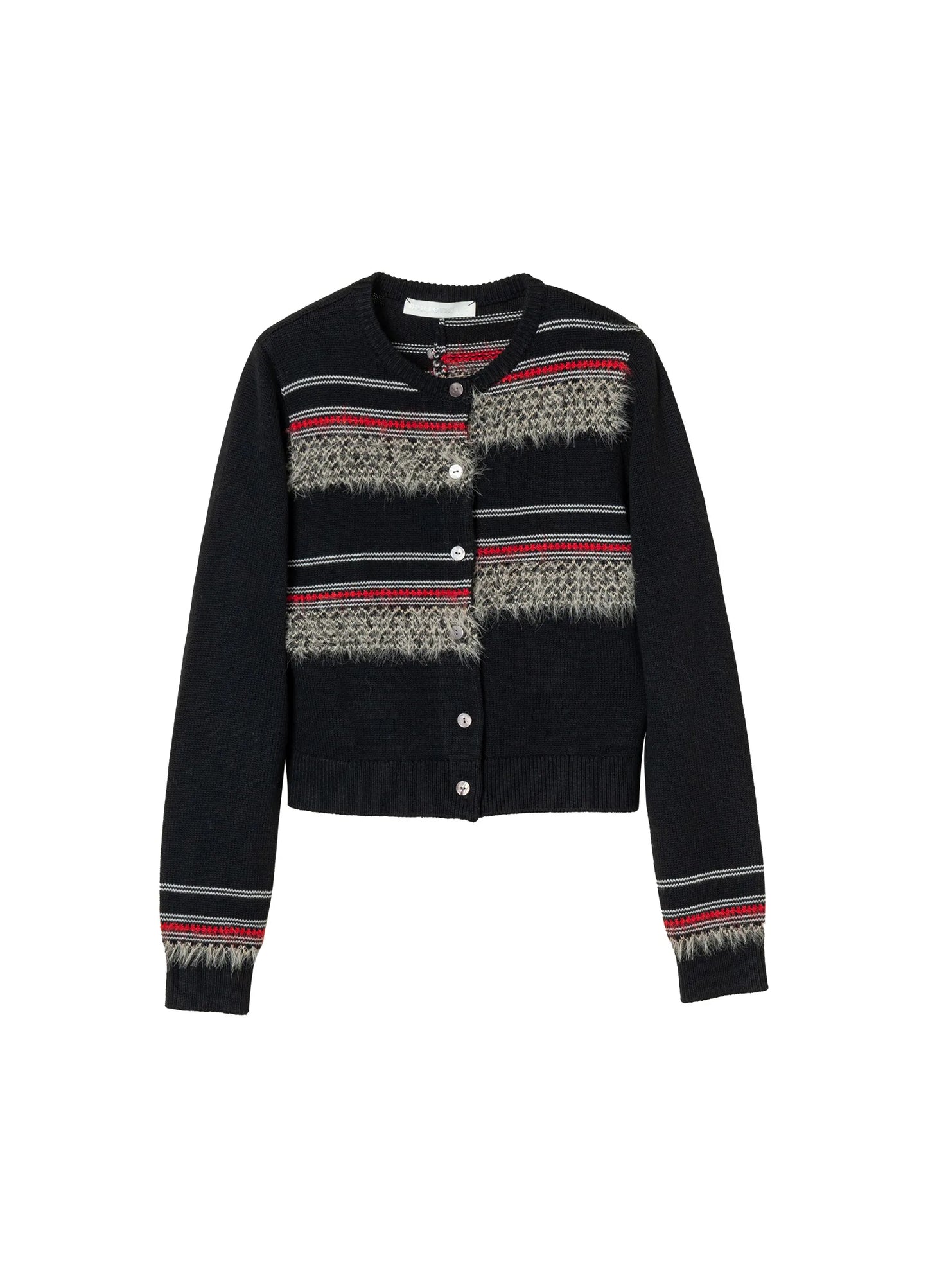 Contrast Ribbed Cardigan