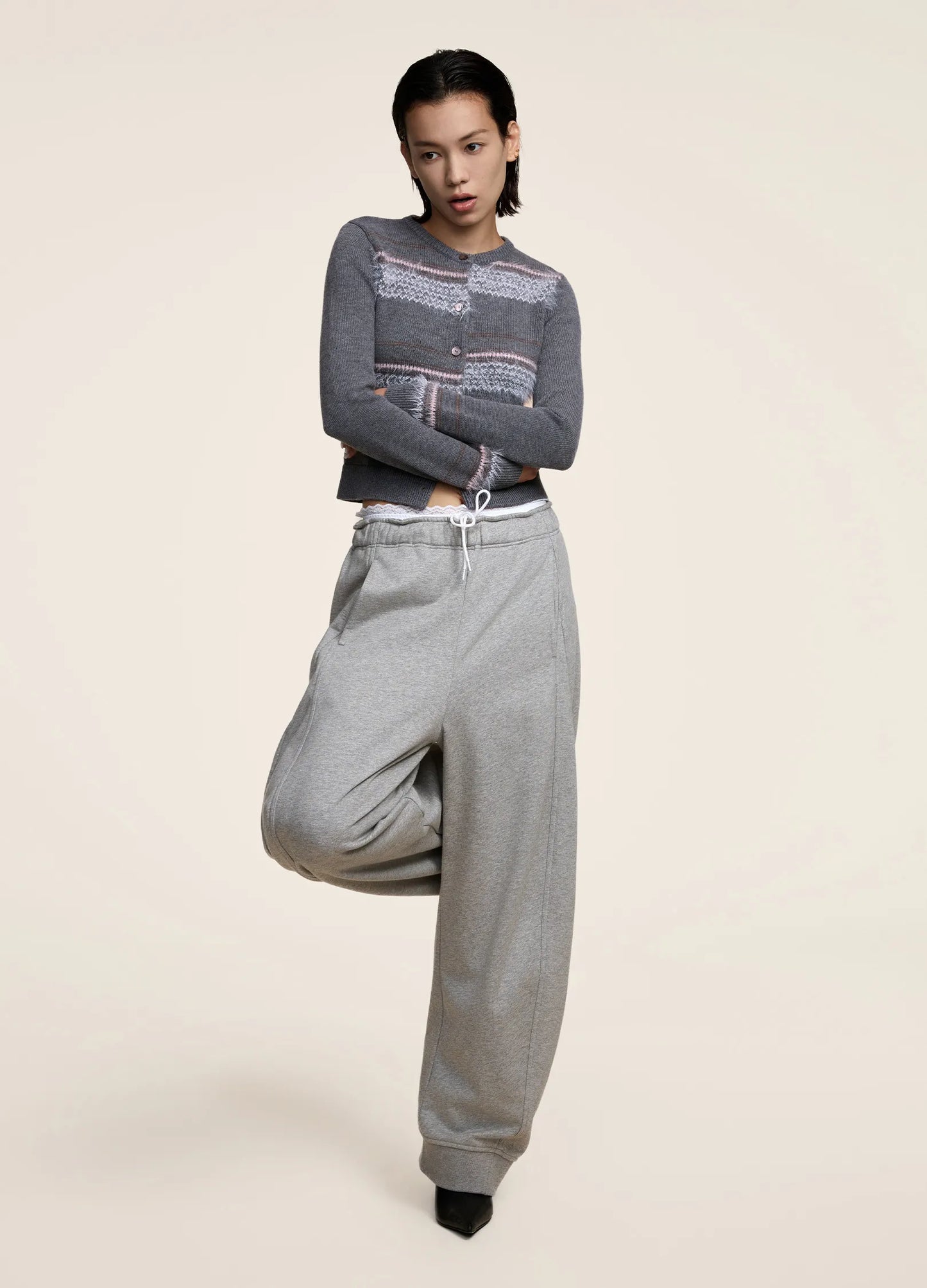 Contrast Ribbed Cardigan