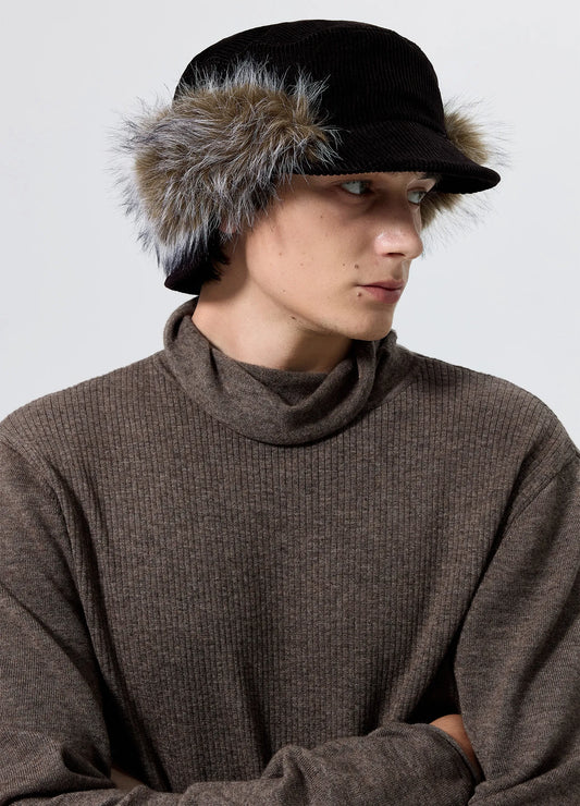 Corduroy Fur Hat