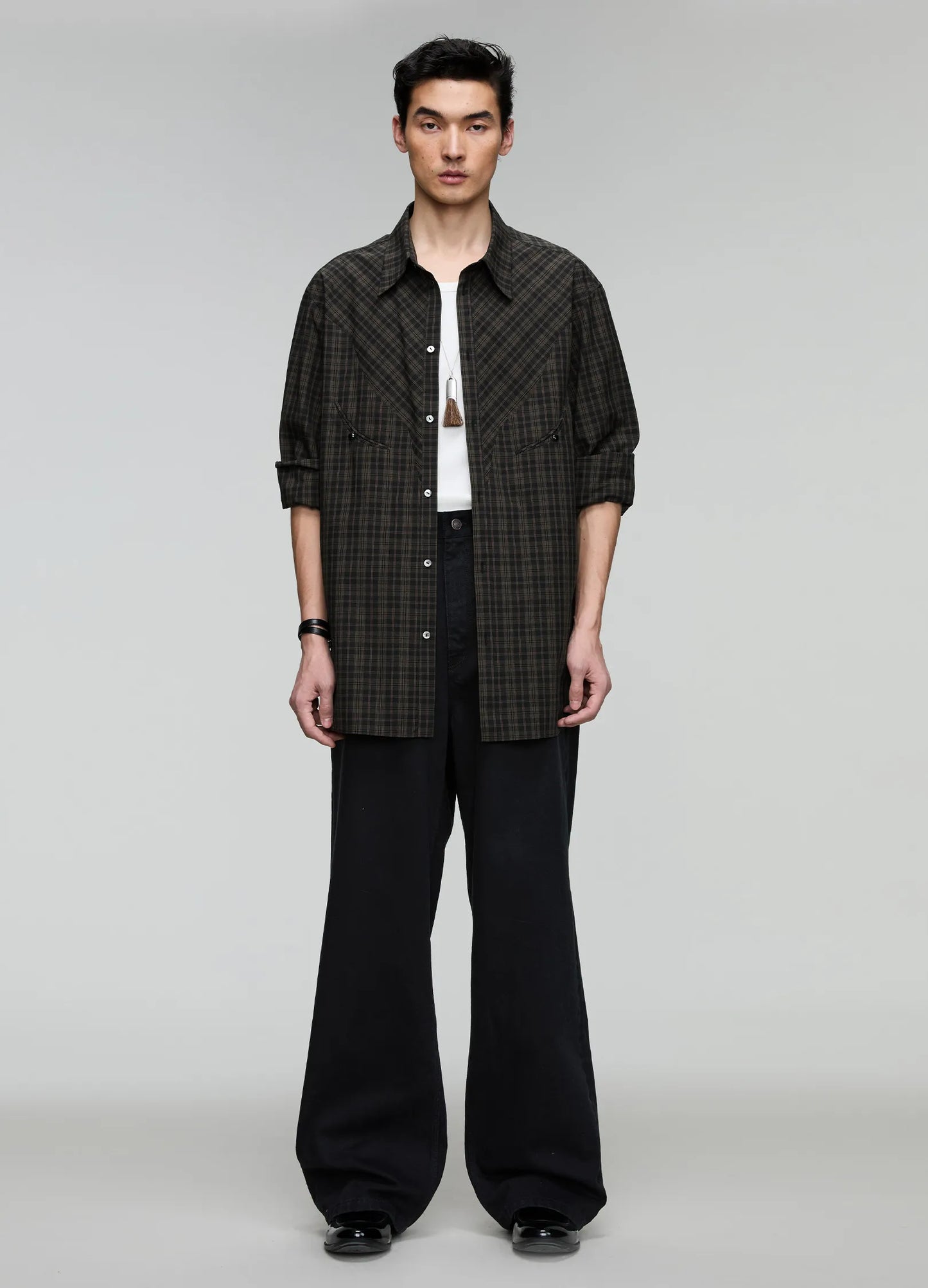 Curved Lapel Shirt