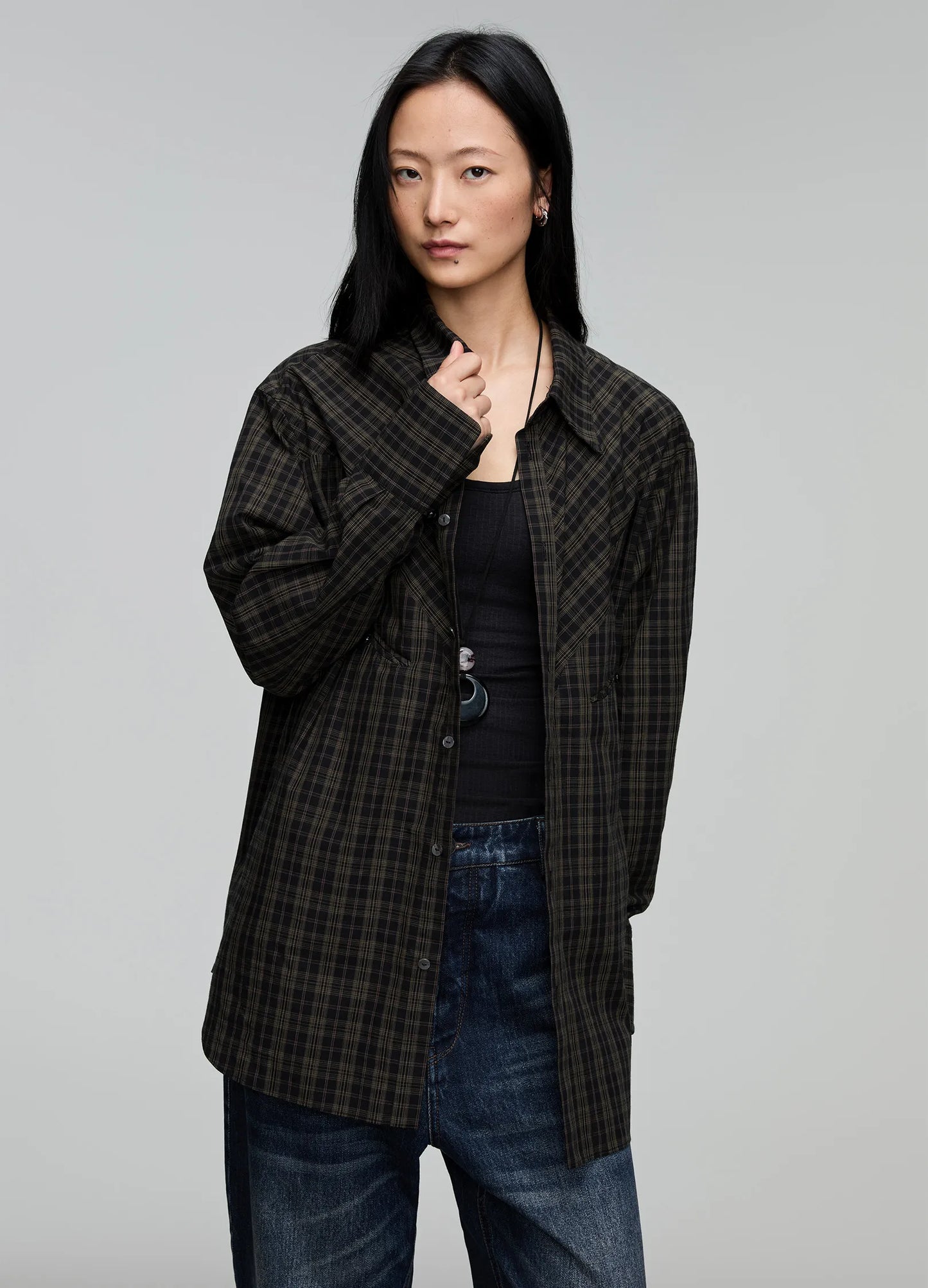 Curved Lapel Shirt