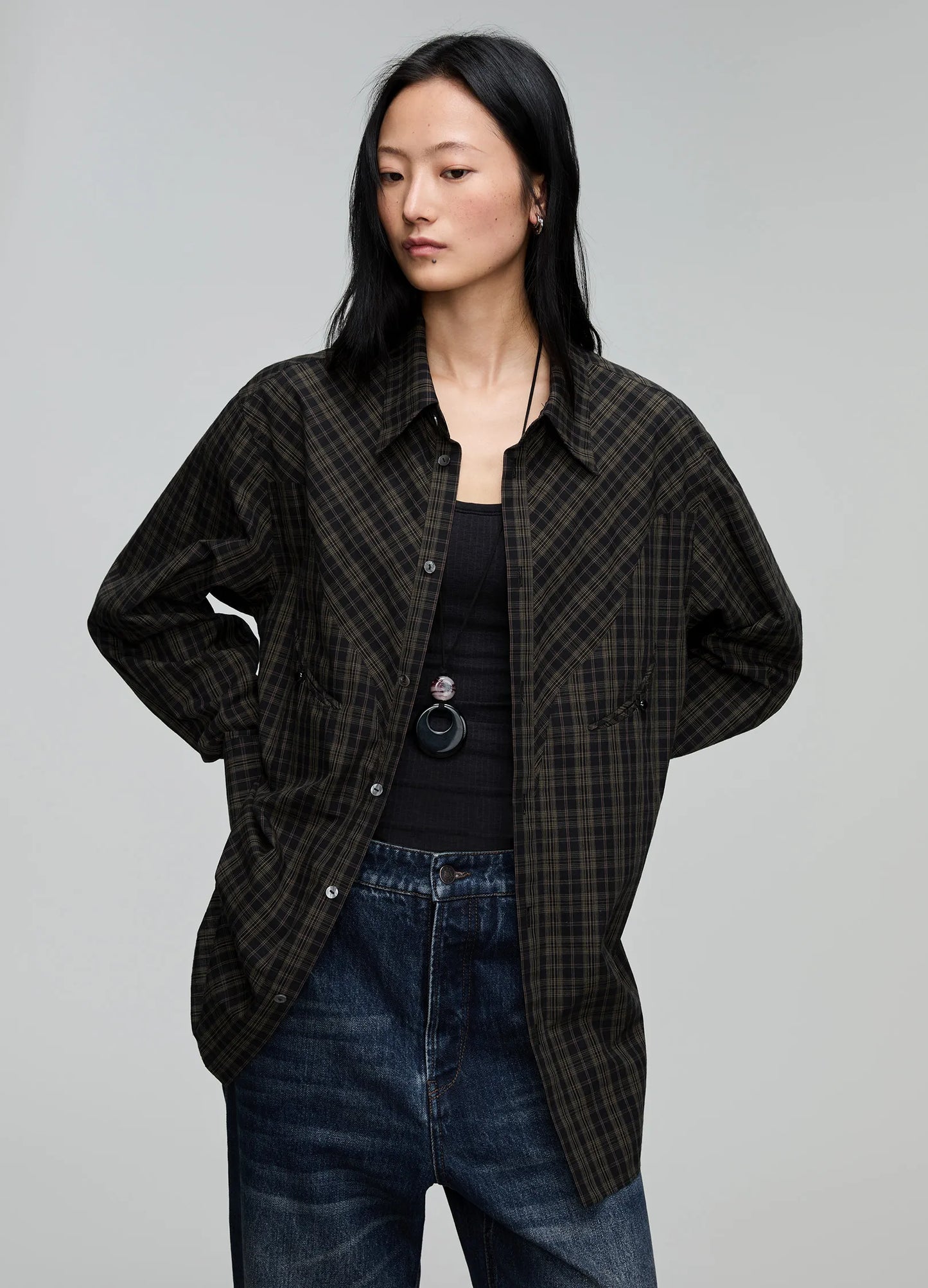 Curved Lapel Shirt