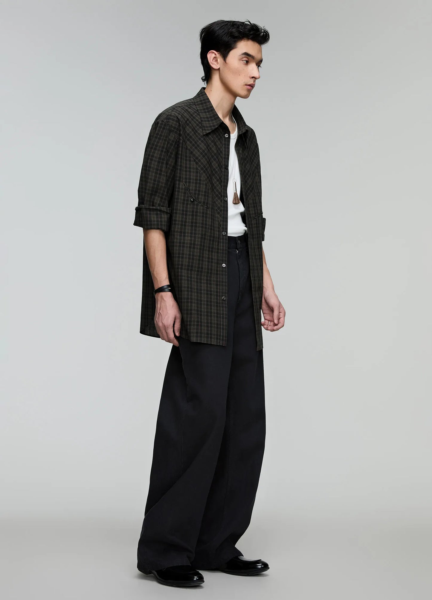 Curved Lapel Shirt