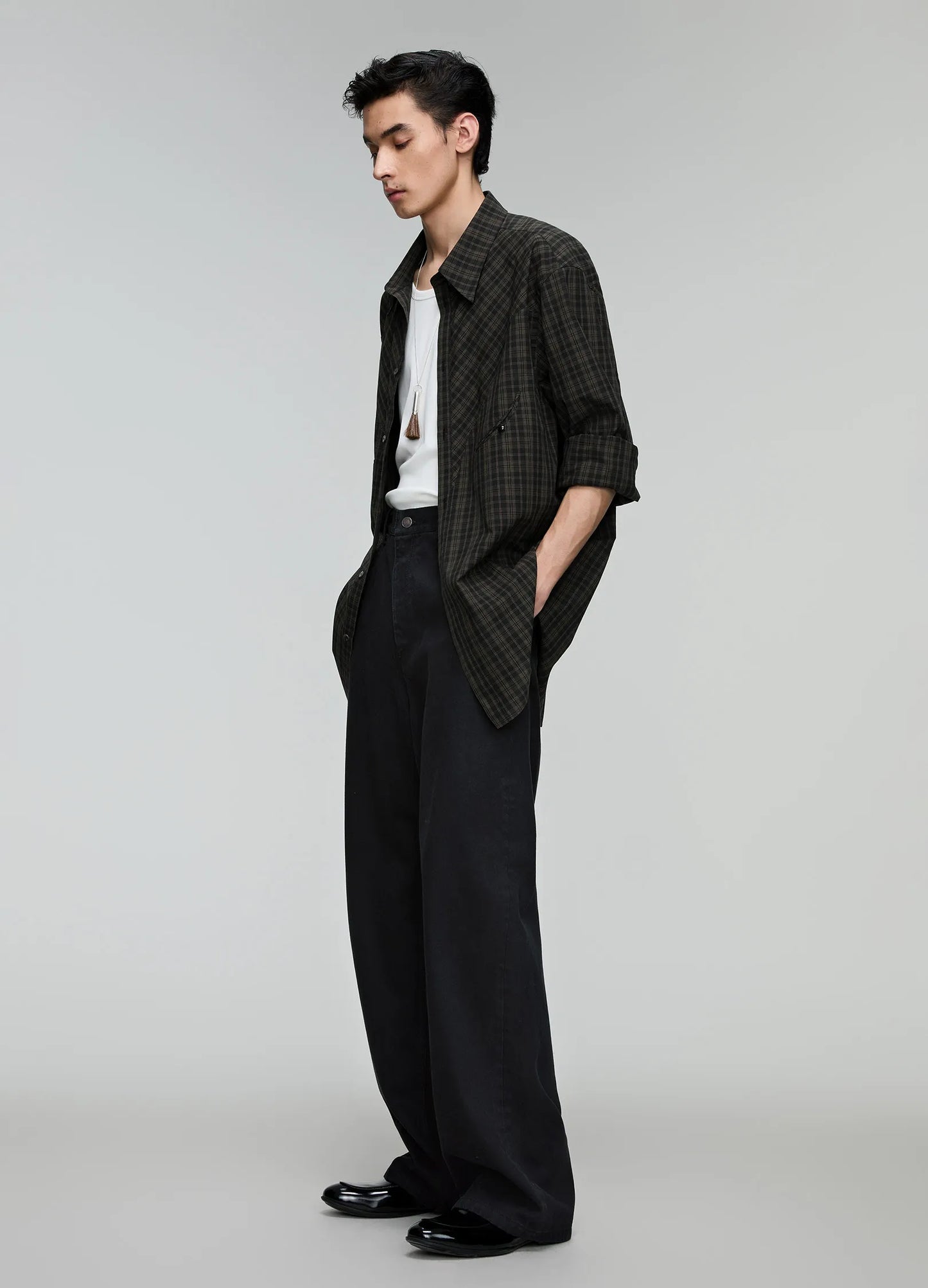 Curved Lapel Shirt