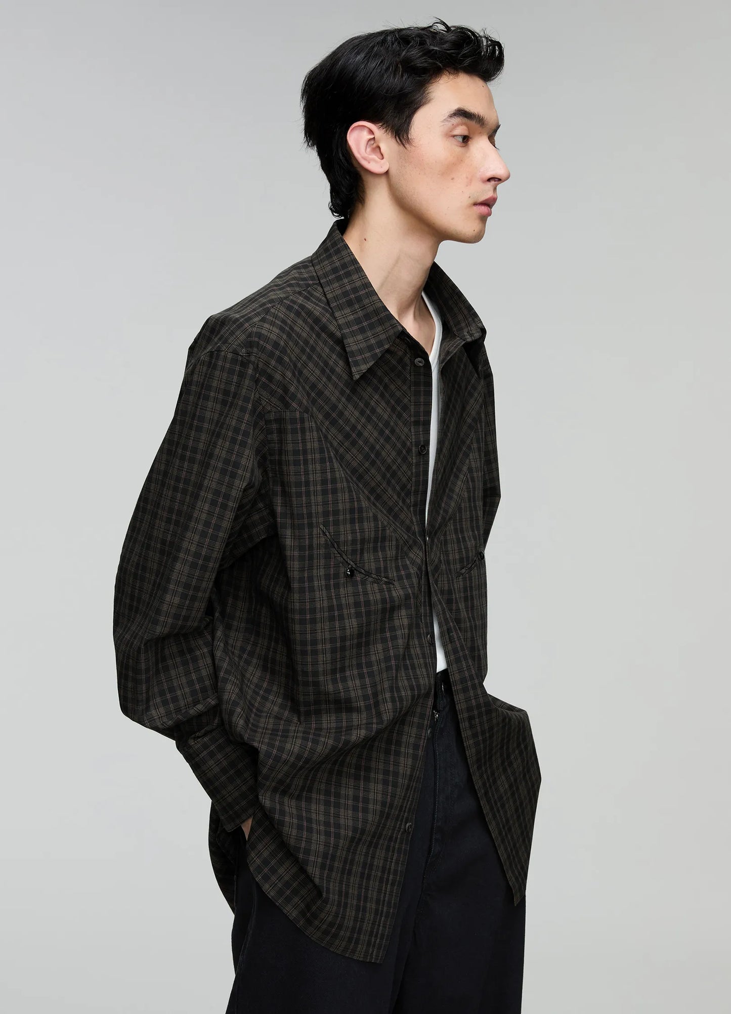 Curved Lapel Shirt