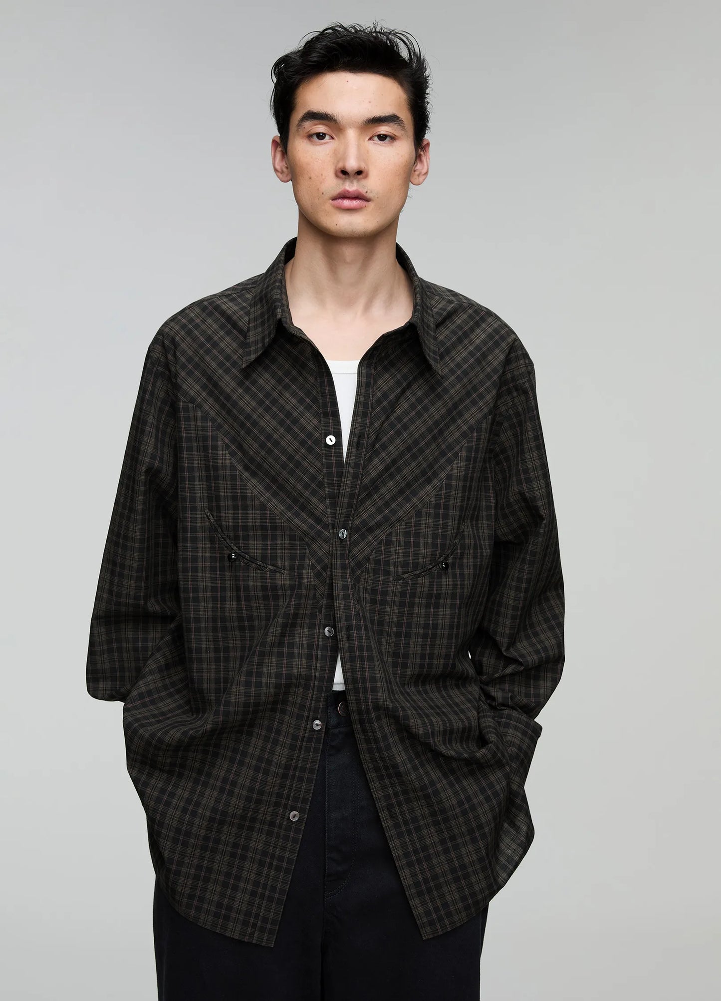 Curved Lapel Shirt