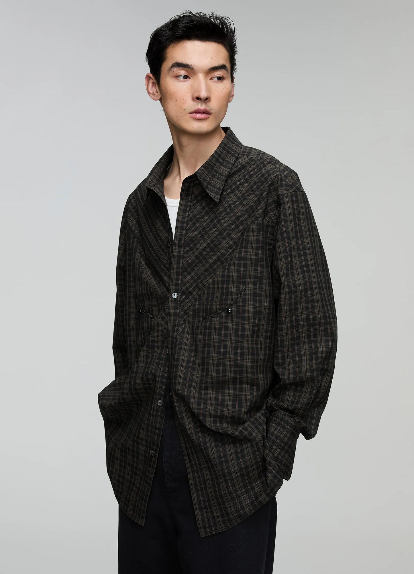 Curved Lapel Shirt