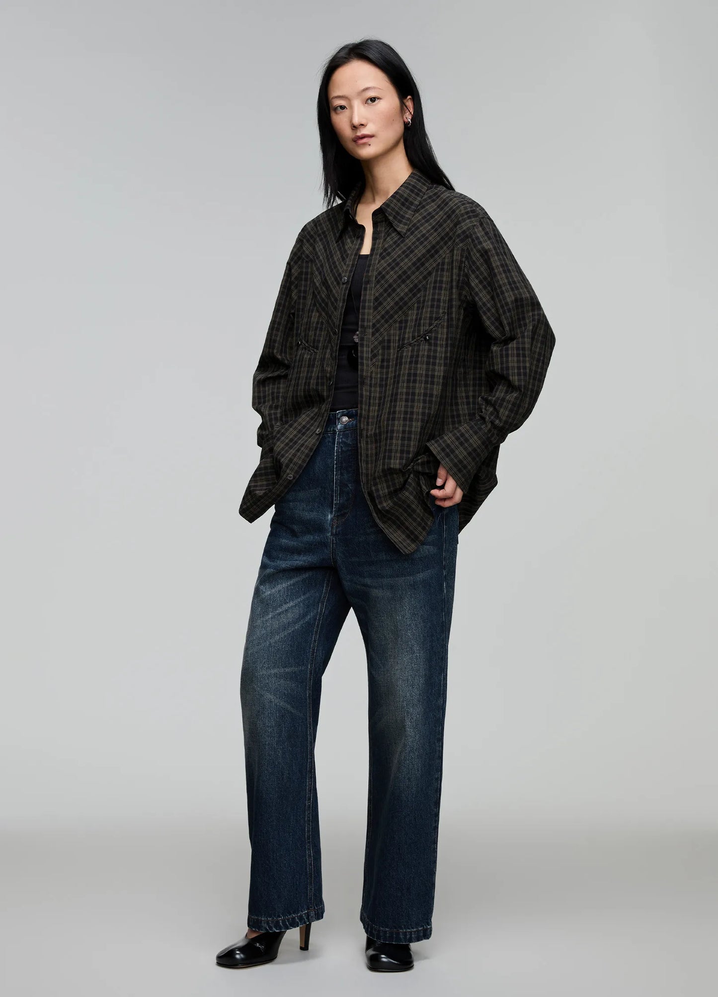 Curved Lapel Shirt