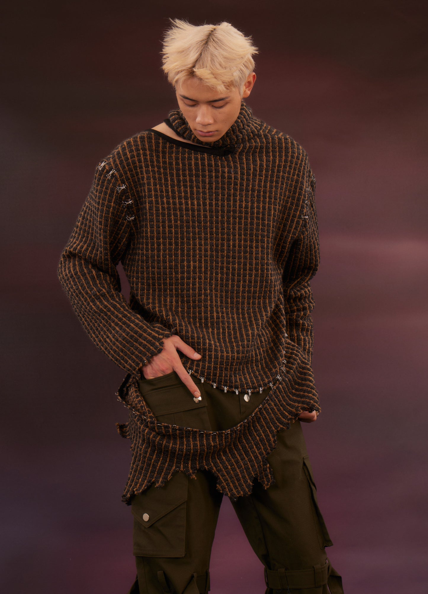 Distressed Turtleneck