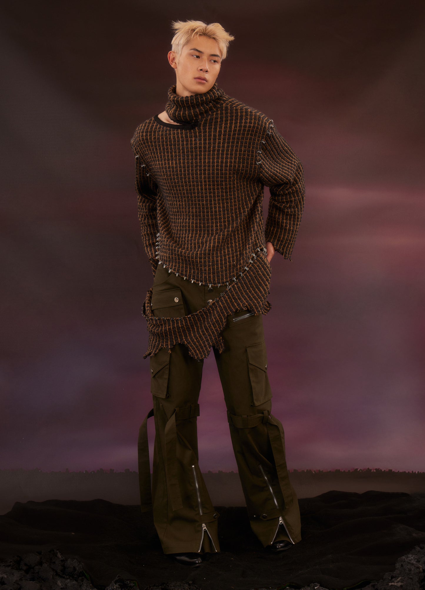 Distressed Turtleneck