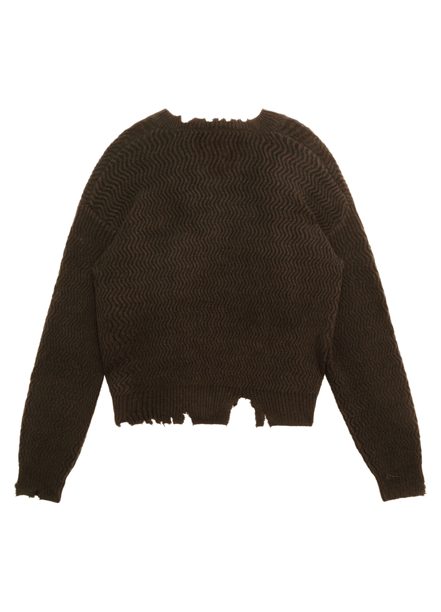 Distressed Wool V Sweater