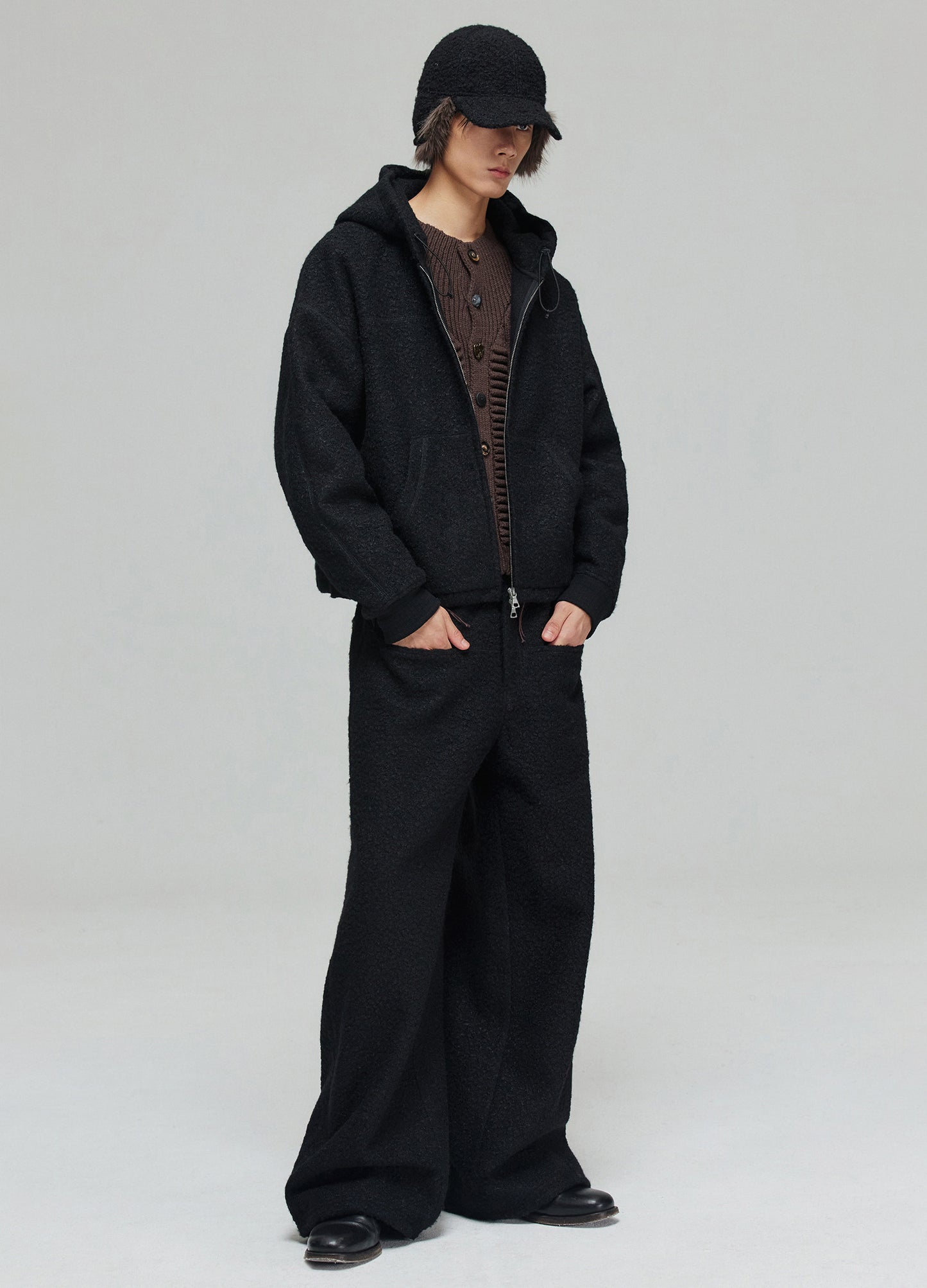 Double Zip Fleece Hooded Jacket