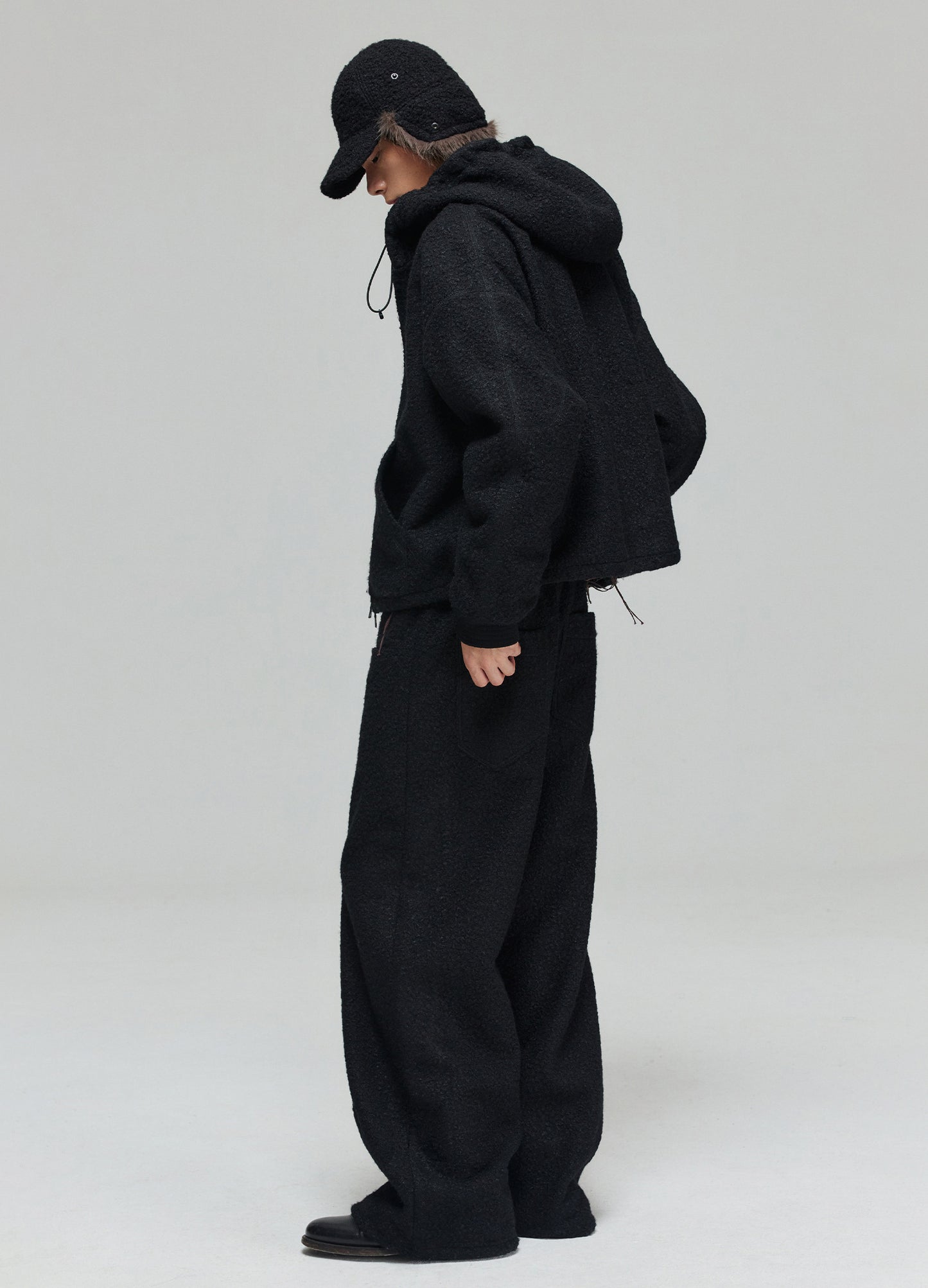 Double Zip Fleece Hooded Jacket