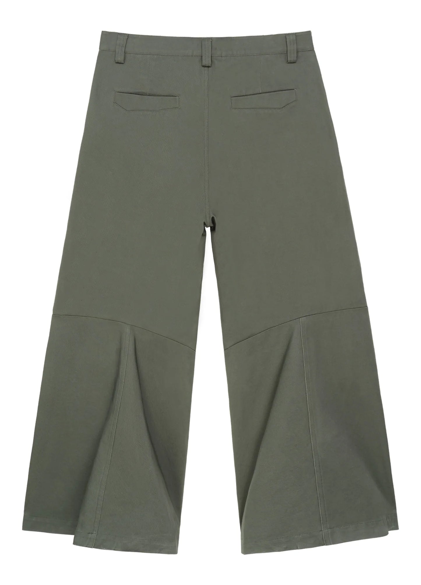 Darted Wide Cotton Trousers