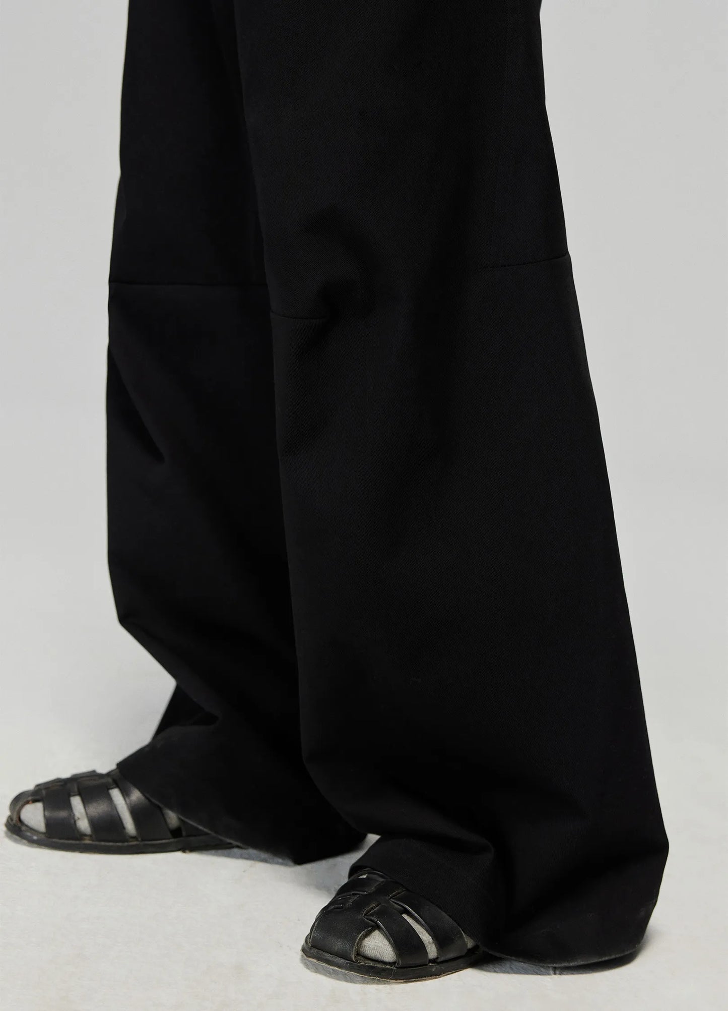Darted Wide Cotton Trousers