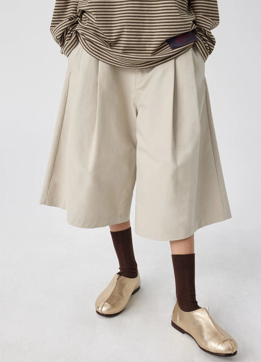 Extended Pleated Shorts