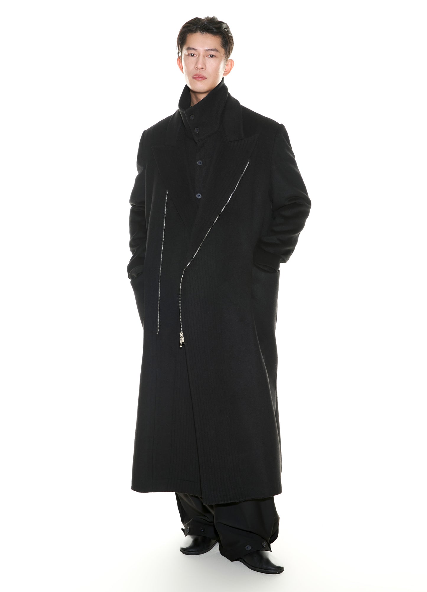 Full Zip Wool Overcoat