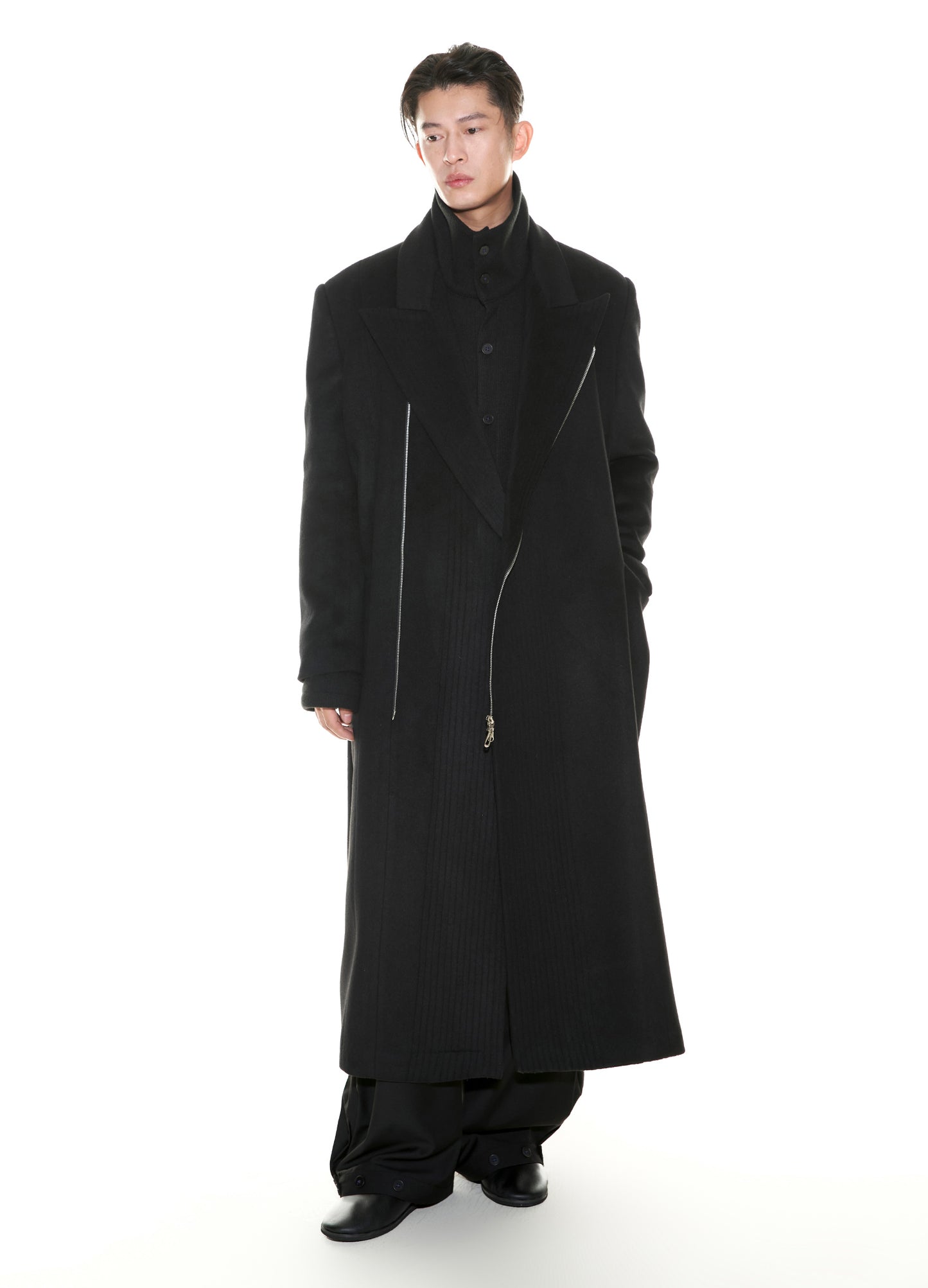 Full Zip Wool Overcoat
