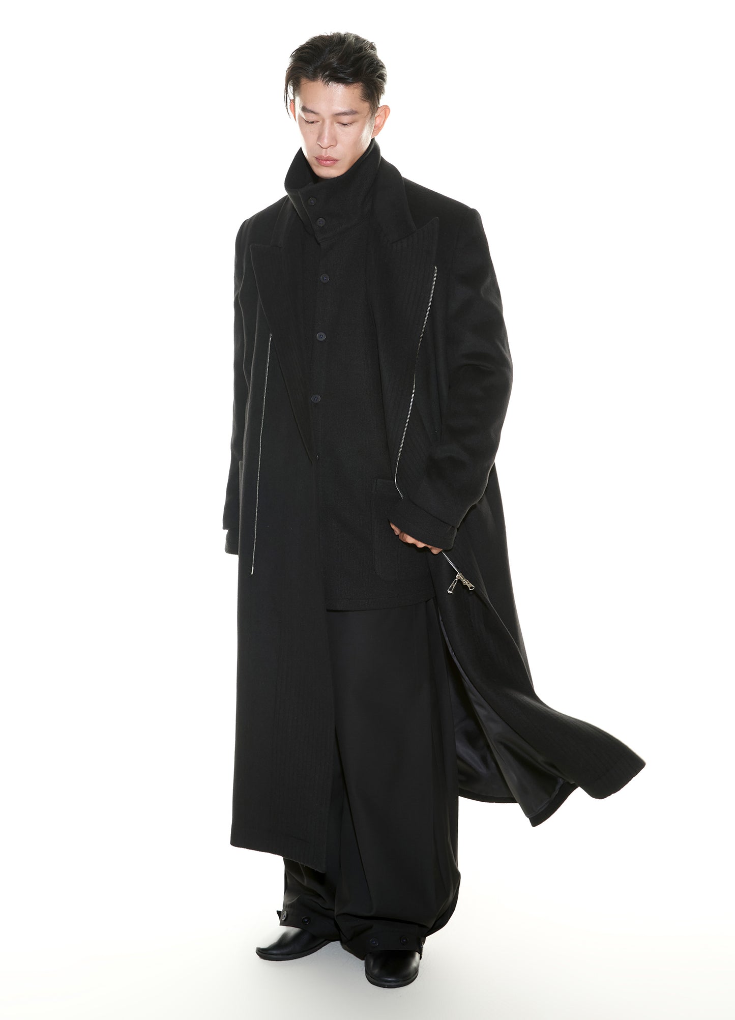 Full Zip Wool Overcoat