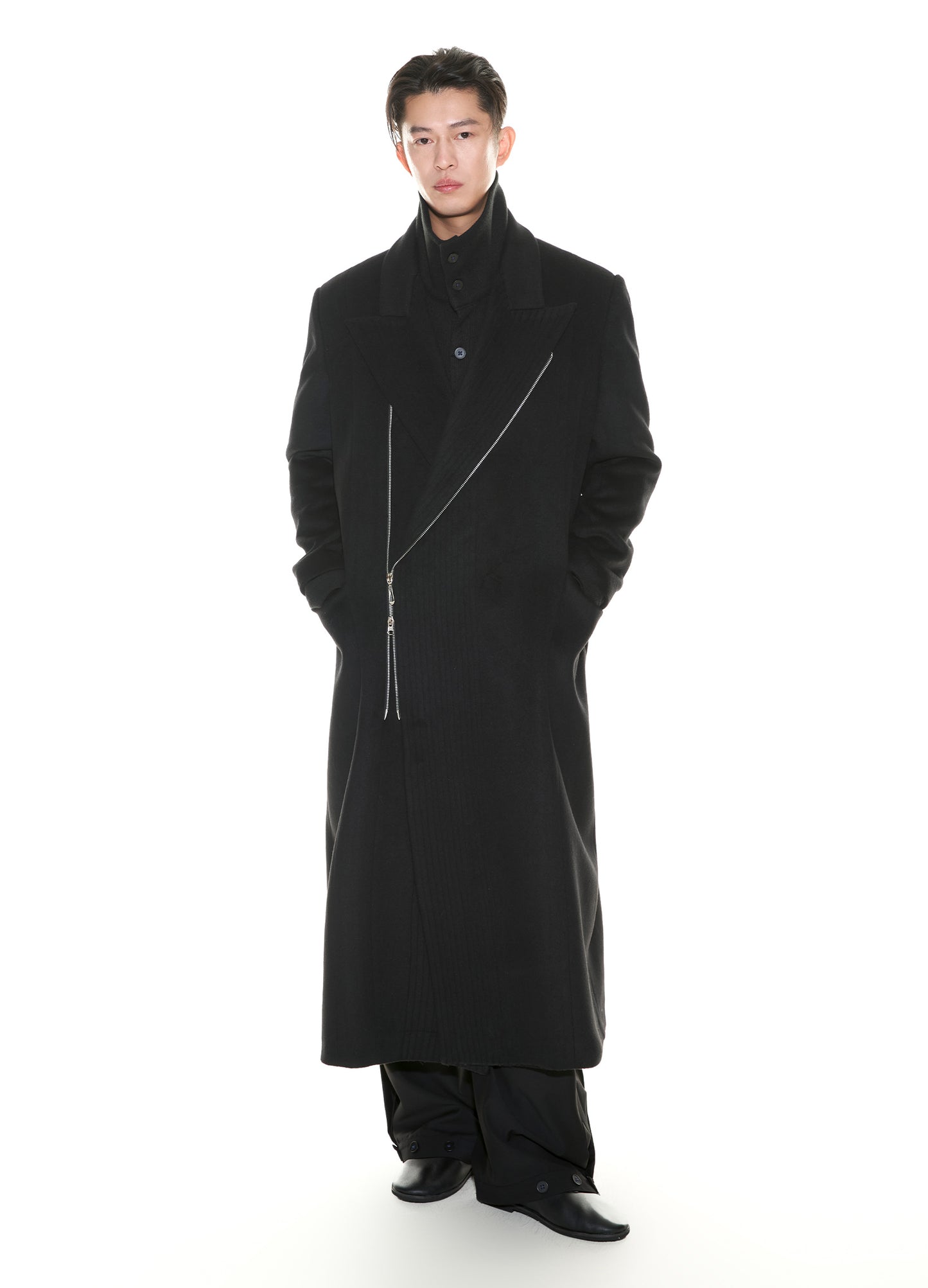 Full Zip Wool Overcoat