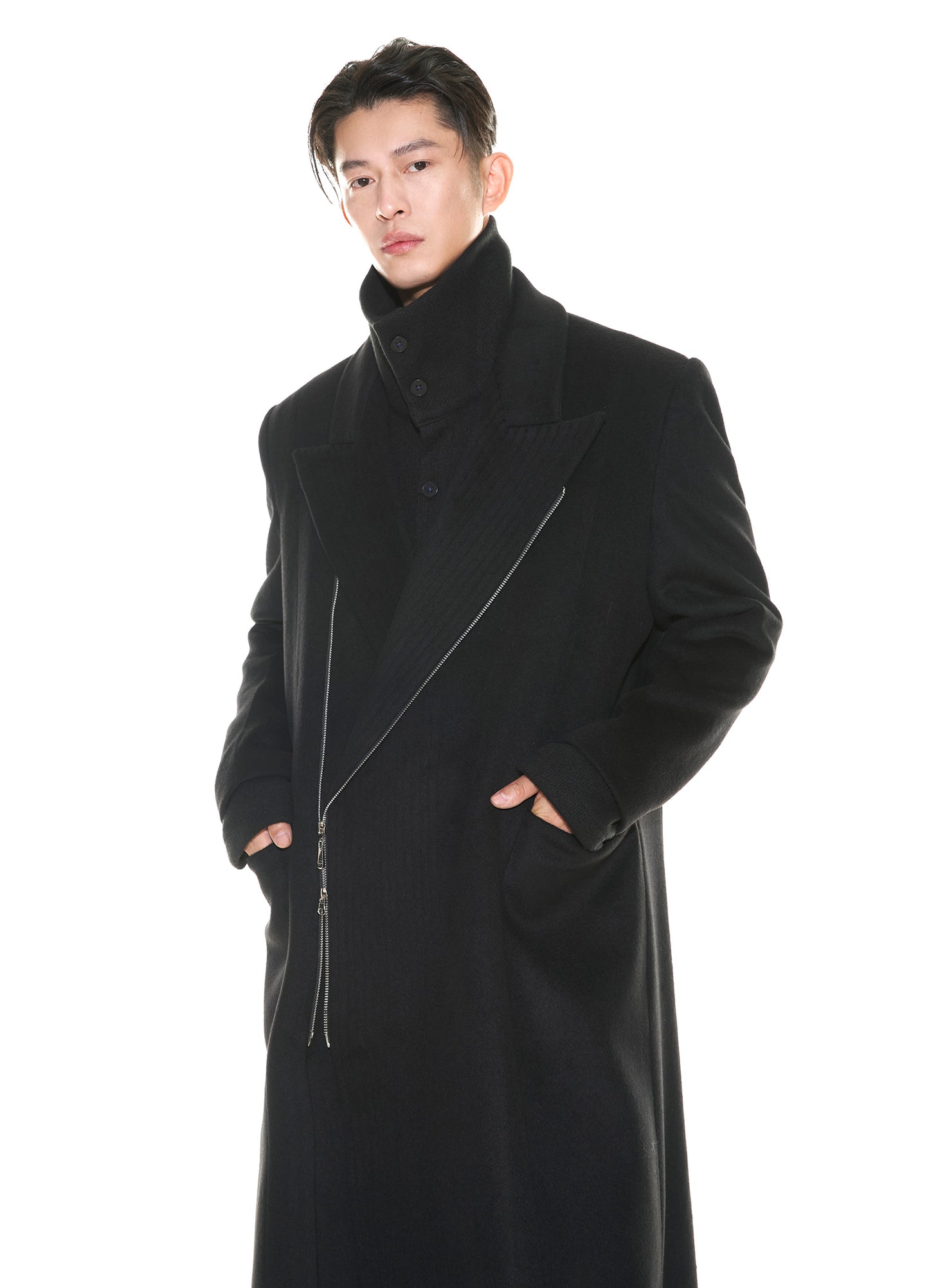 Full Zip Wool Overcoat