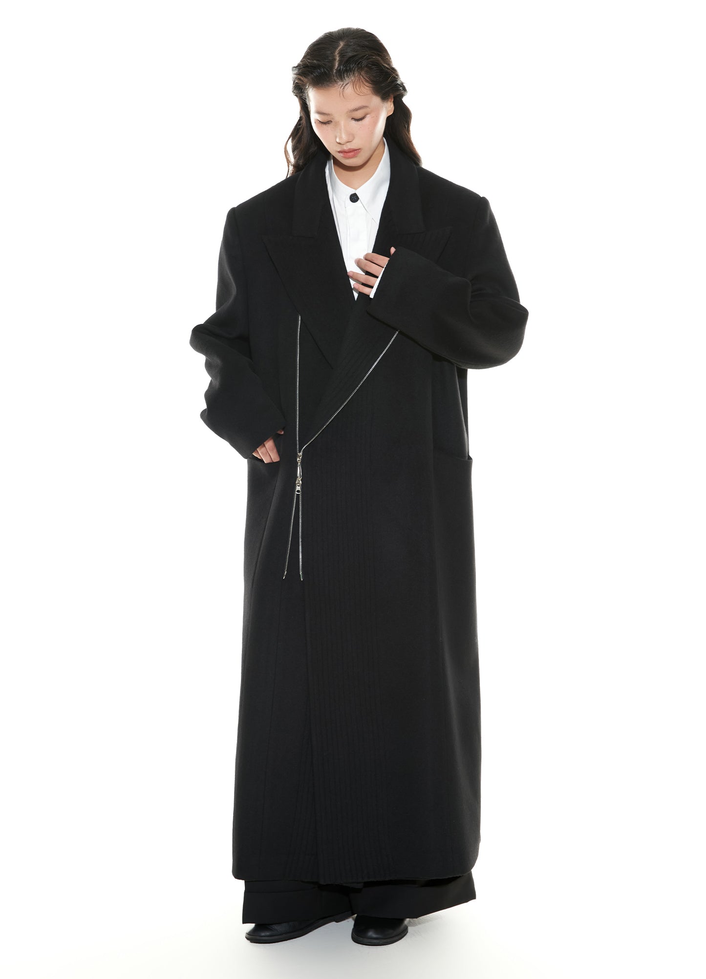 Full Zip Wool Overcoat