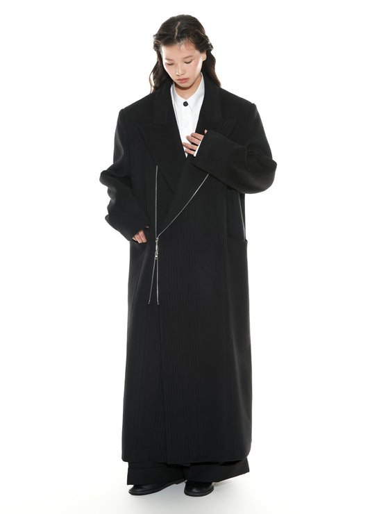 Full Zip Wool Overcoat