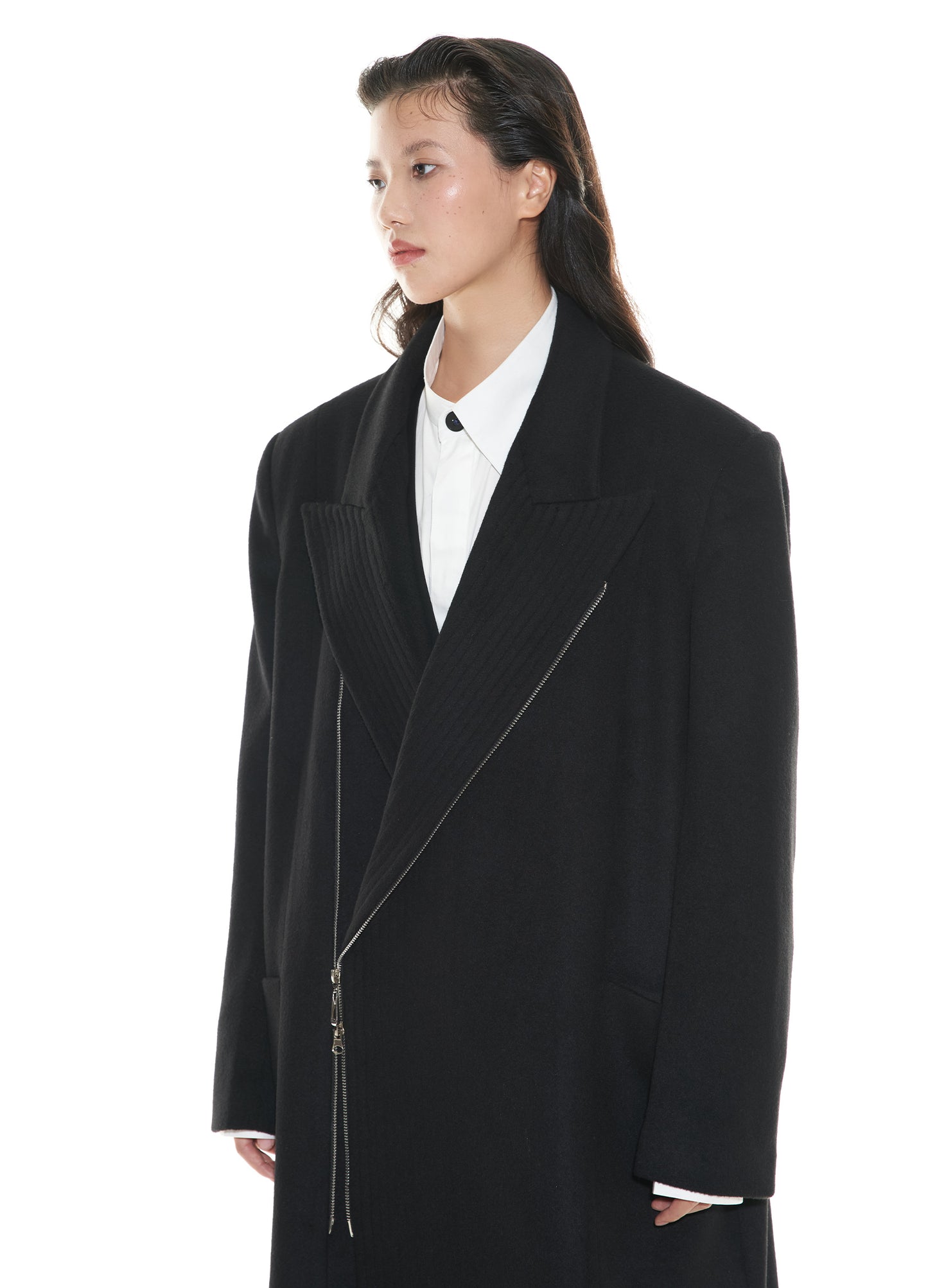 Full Zip Wool Overcoat