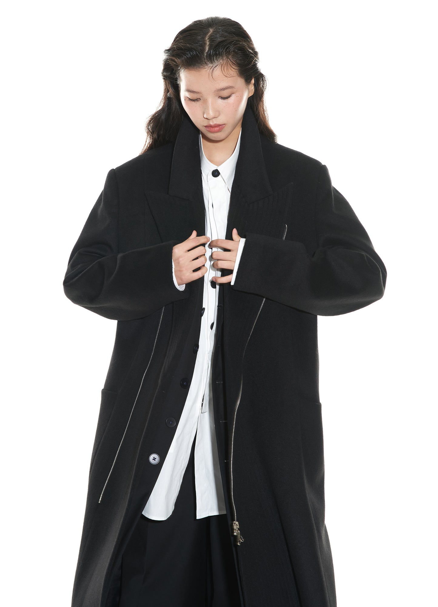 Full Zip Wool Overcoat