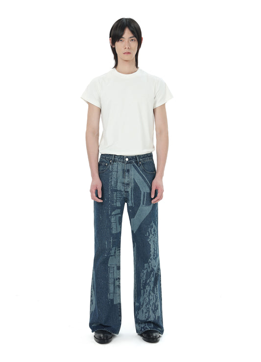 Graphic Flared Denims