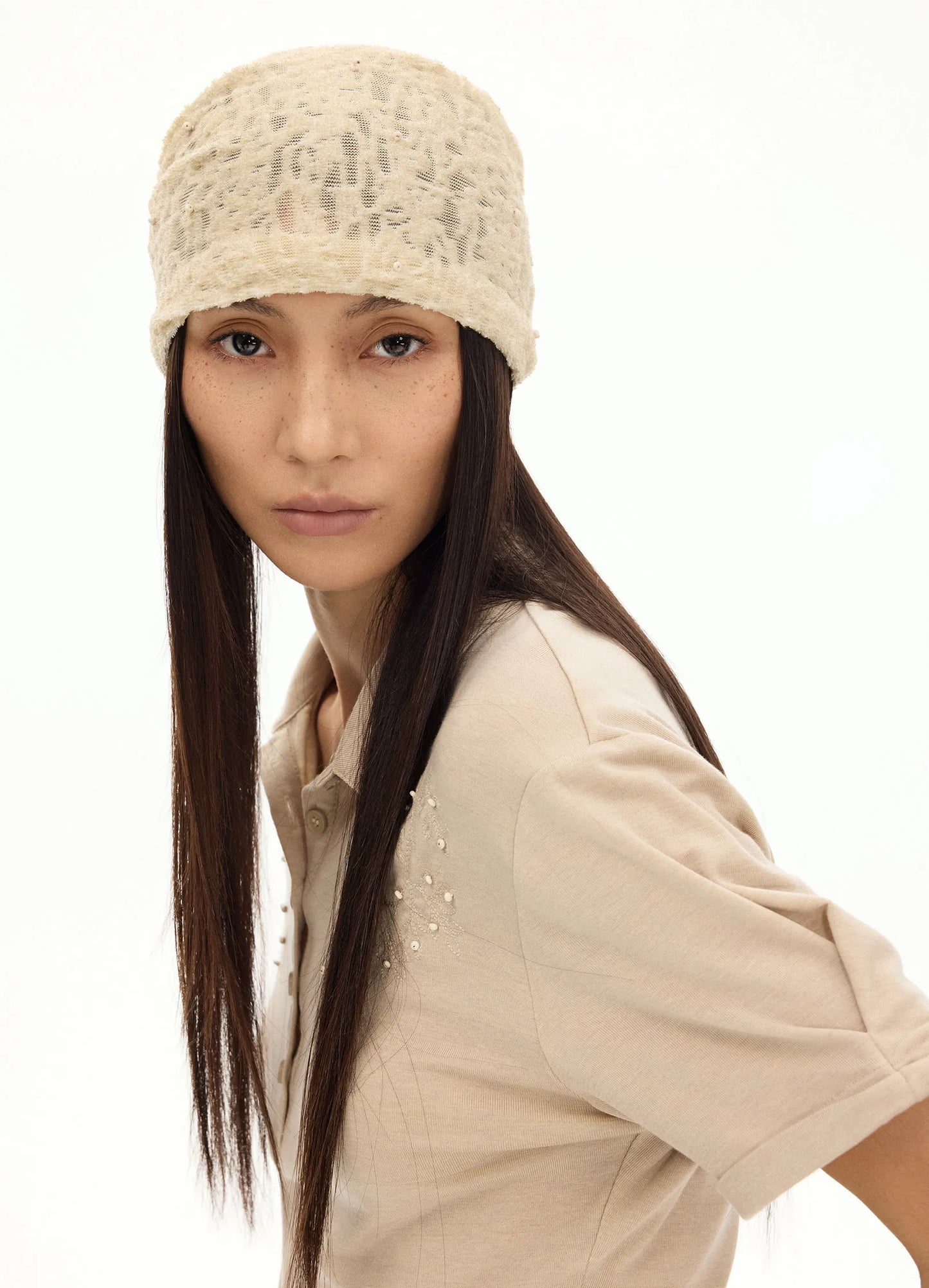 Hand-Studded Knit Bandana