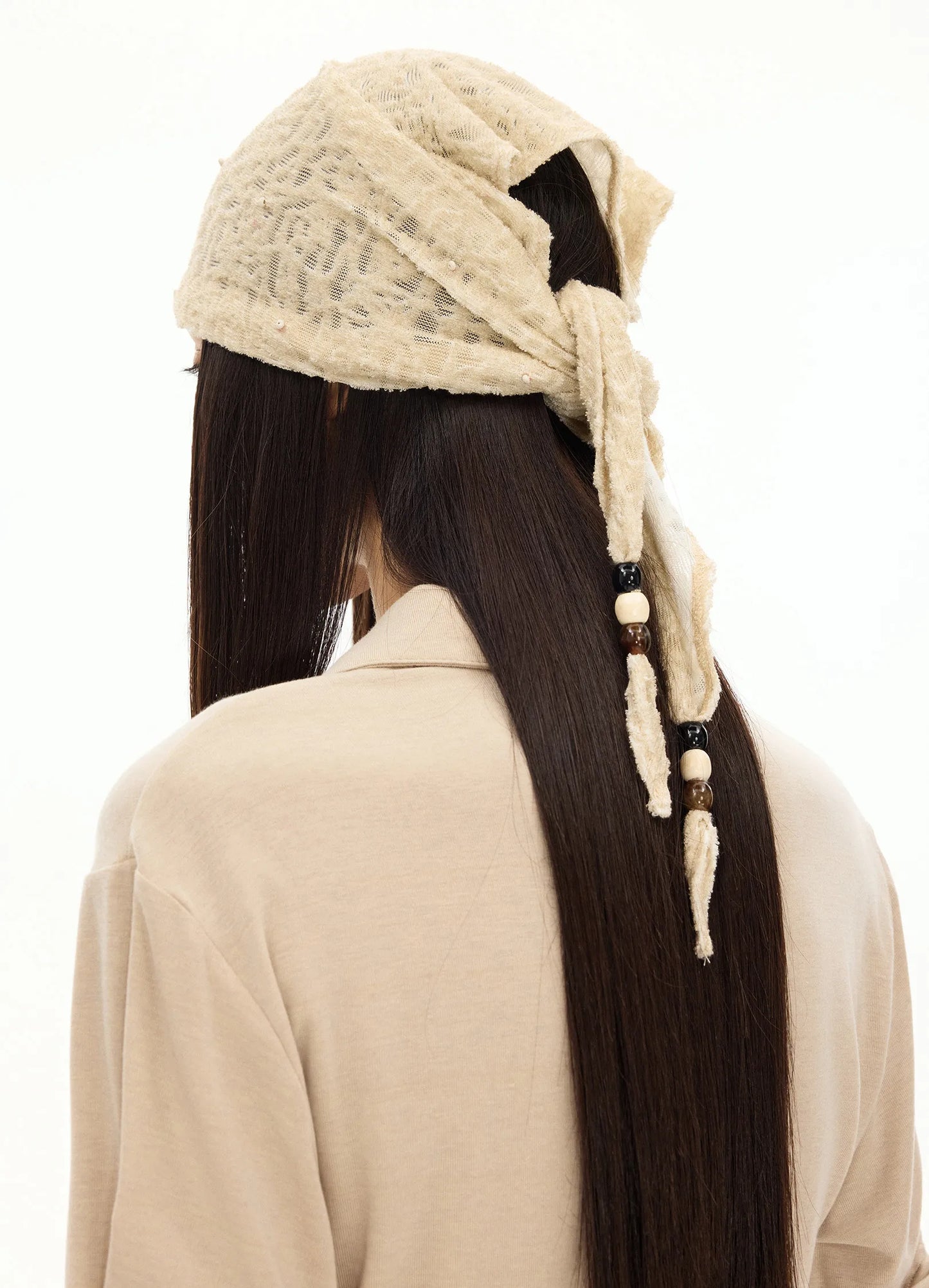 Hand-Studded Knit Bandana