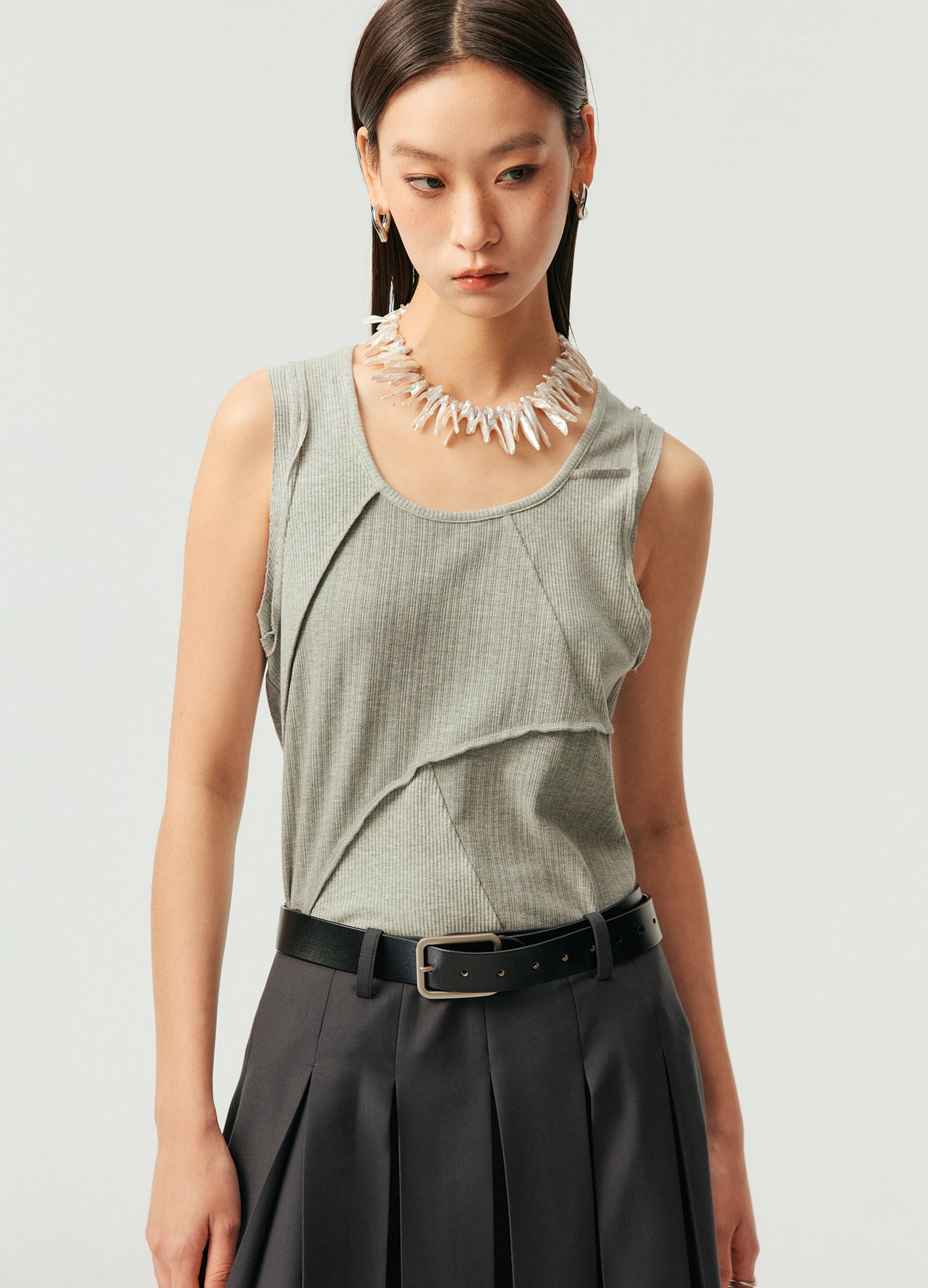 Irregular Splice Tank Top
