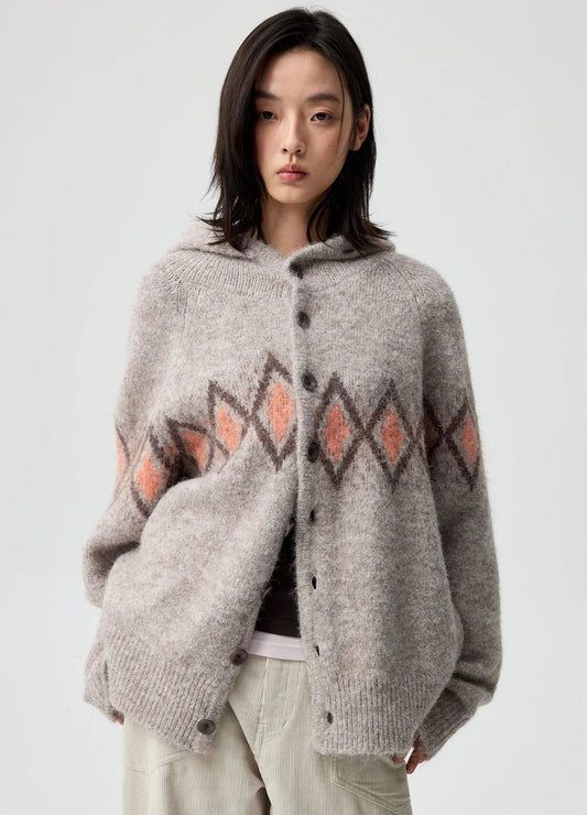 Jacquard Hooded Sweater