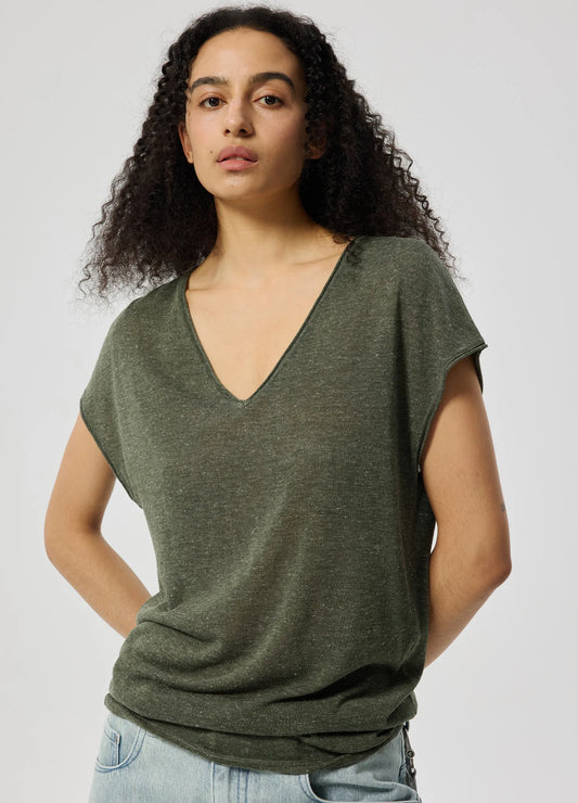 Linen V Shirt
