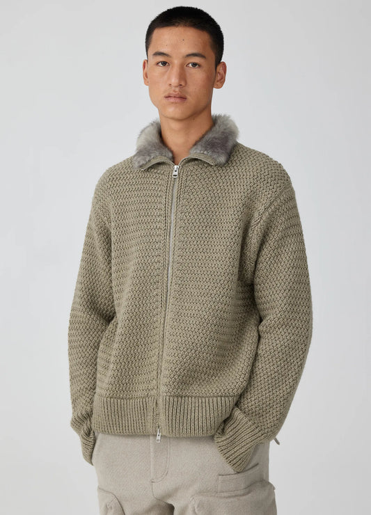 Mohair Collar Zipup
