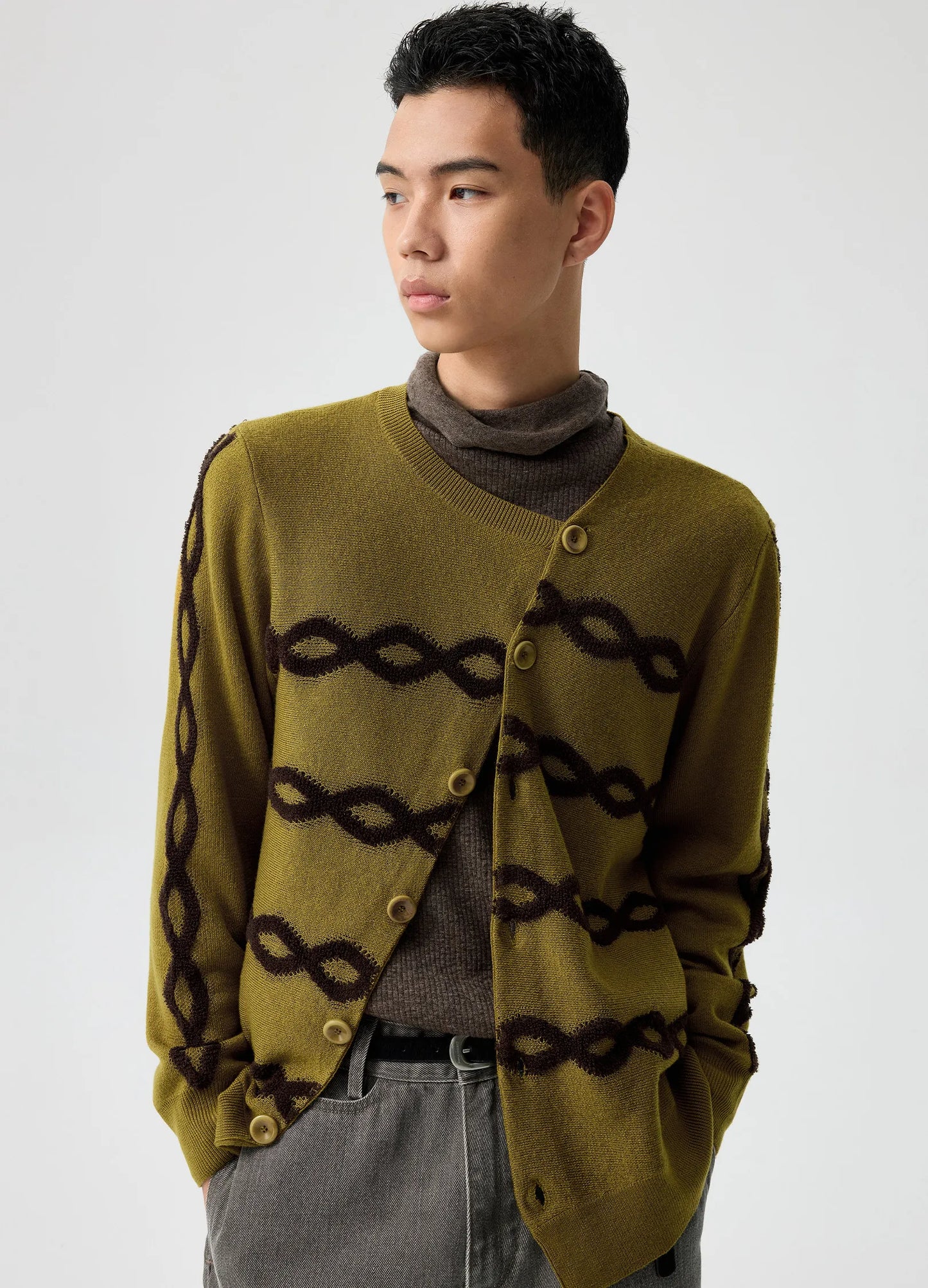 Offset Cable Cardigan