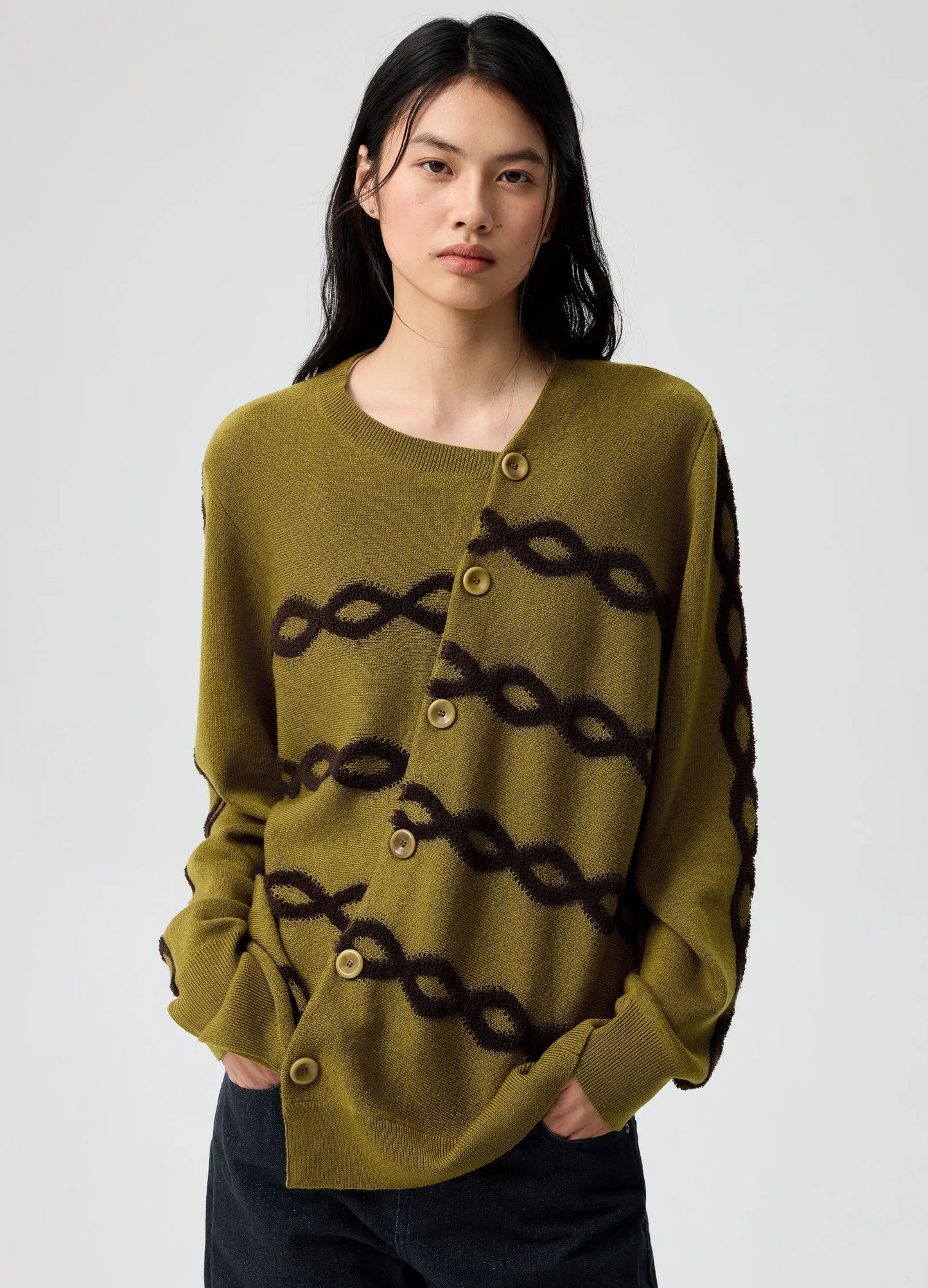 Offset Cable Cardigan