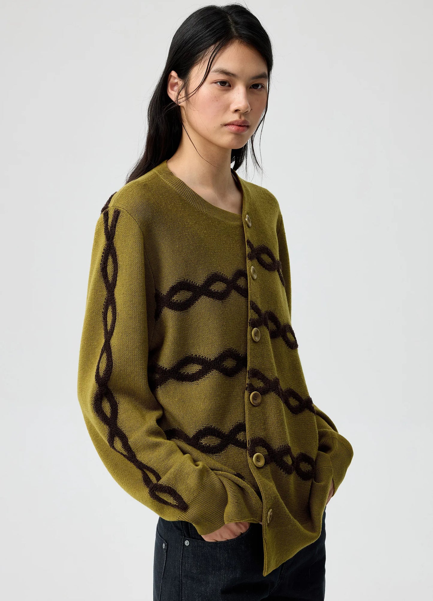 Offset Cable Cardigan