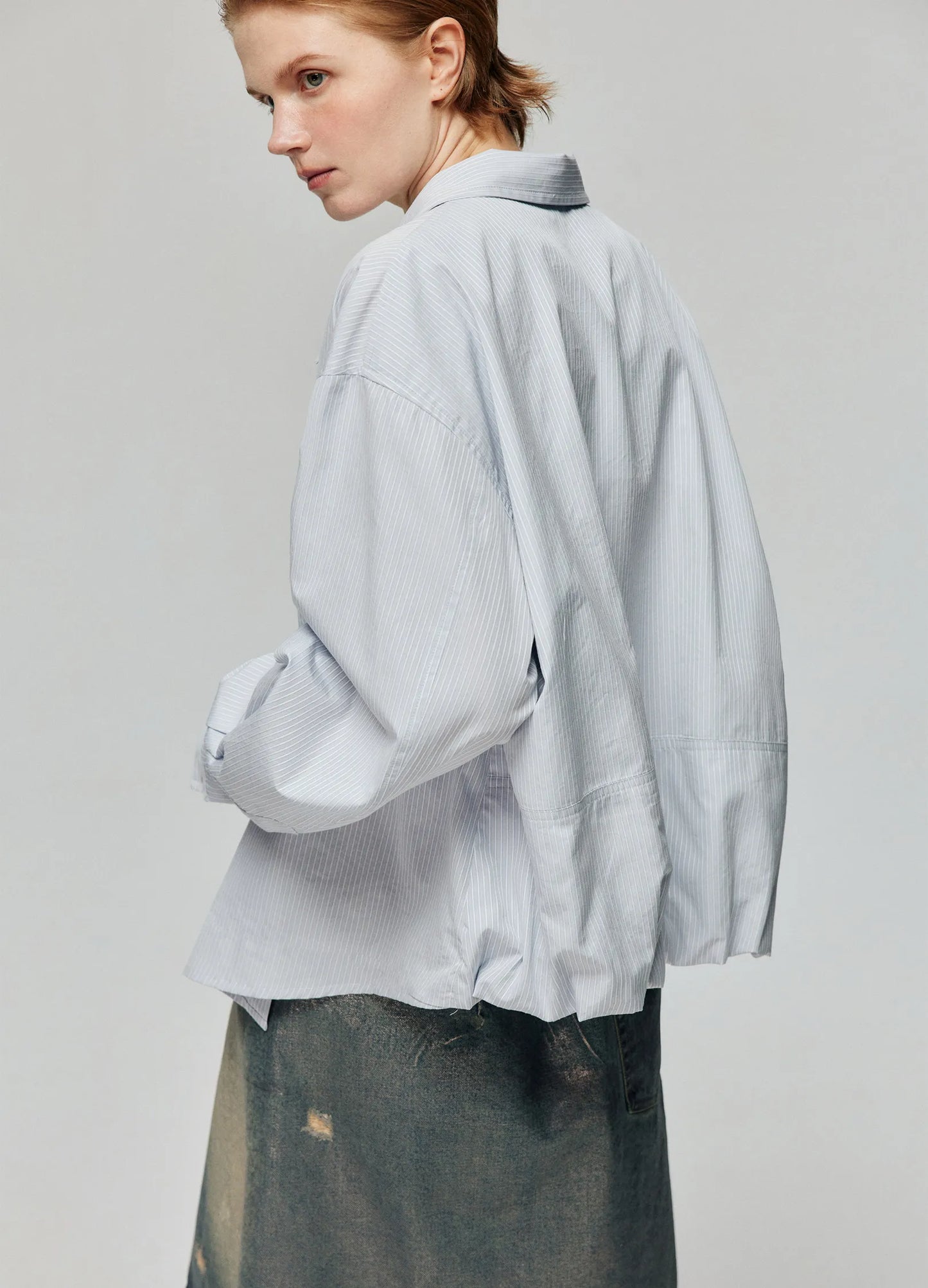 Pinstripe Boxy Shirt