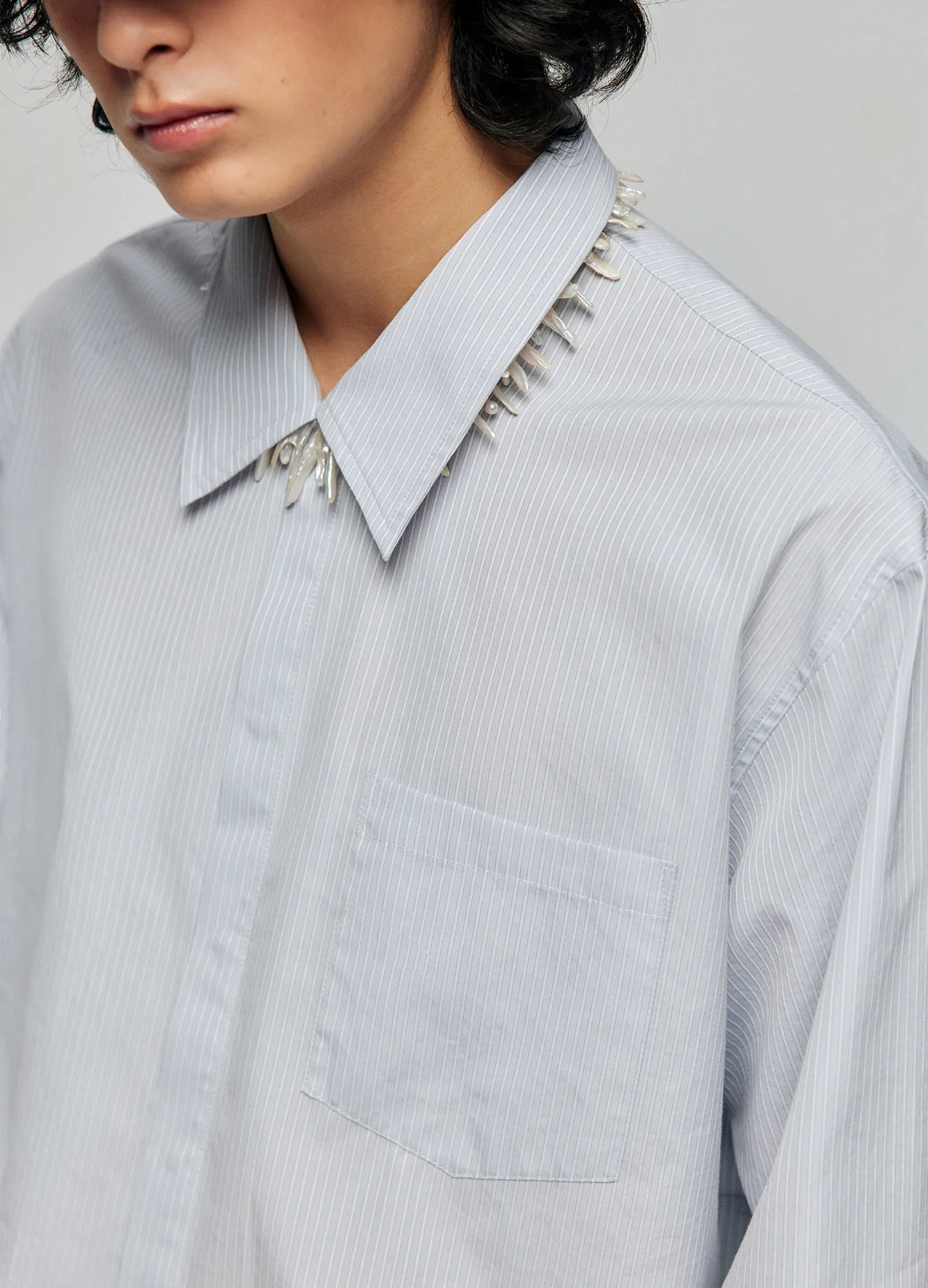 Pinstripe Boxy Shirt